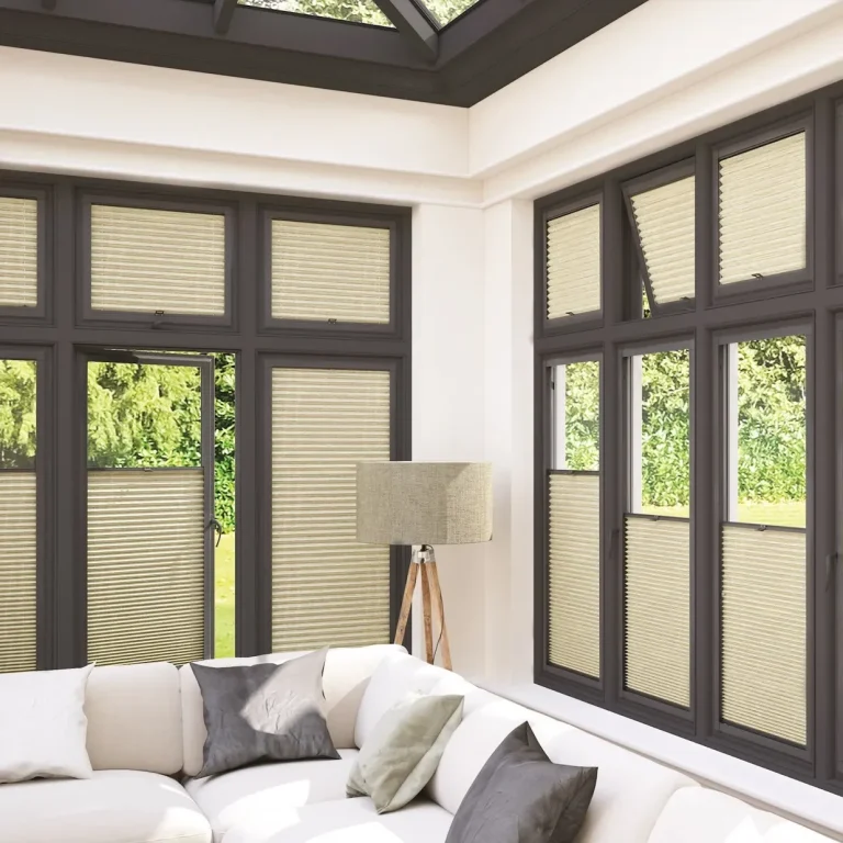 pleated blinds on conservatory windows